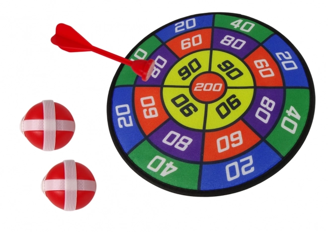 Færdighedsspil Dart med målskive og kugler med velcro