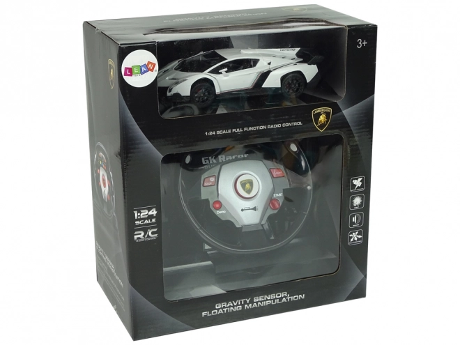 Fjernstyret Lamborghini Veneno Hvid 2.4G Fjernstyring Rat Lydlys