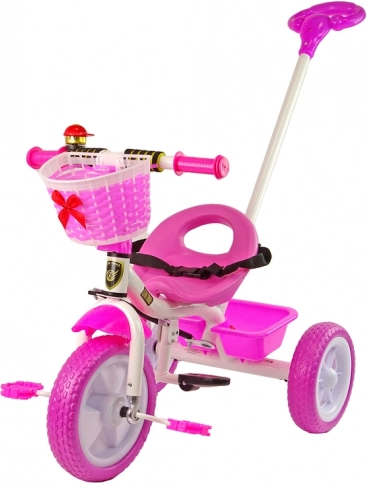 Børnetrehjule PRO100 pink med kurv og EVA-hjul