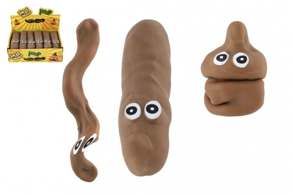 Antistress pølse 14cm elastisk formbar i pose 12stk i kasse