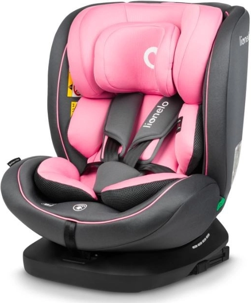 Lionelo roterbar autostol til børn i-Size 40-150 cm rosa