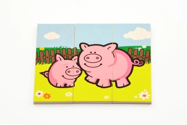 Puslespil Mine første dyr træ 18 stykker til de mindste i en æske 13x11,5x4,5cm 12m+ MPZ