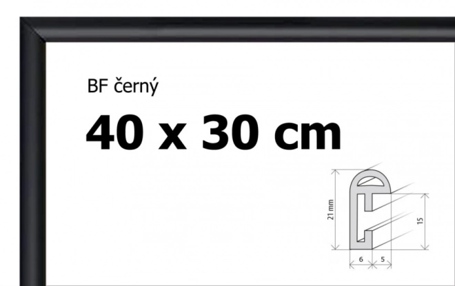 Plastramme 40x30 cm sort
