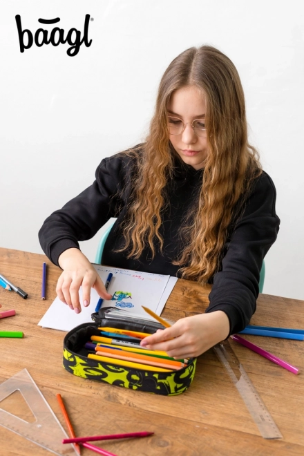 BAAGL Skole penal-etui Lime