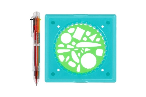 Inspiro lineal + 6-farvet kuglepen plast i æske 24x24x2cm