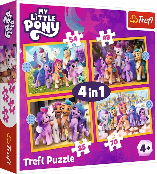 TREFL Puslespil My Little Pony: Mød ponyerne 4i1 (35,48,54,70 brikker)