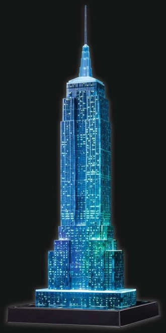 RAVENSBURGER Lysende 3D puslespil Natversion Empire State Building 216 brikker