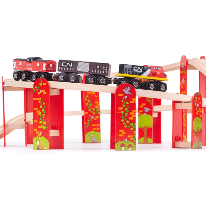Bigjigs Rail fleretagers træbane byggesæt