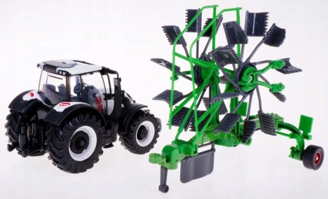 Bburago Farm 10cm Traktor med Trailer - Valtra N174 - Tippende Trailer