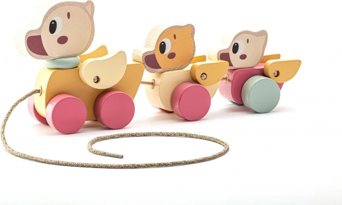 Cubika pastel træk-hund på snor