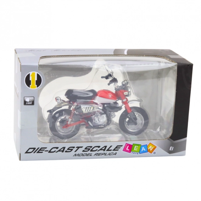 Motorcykel retro metal rød 1:12
