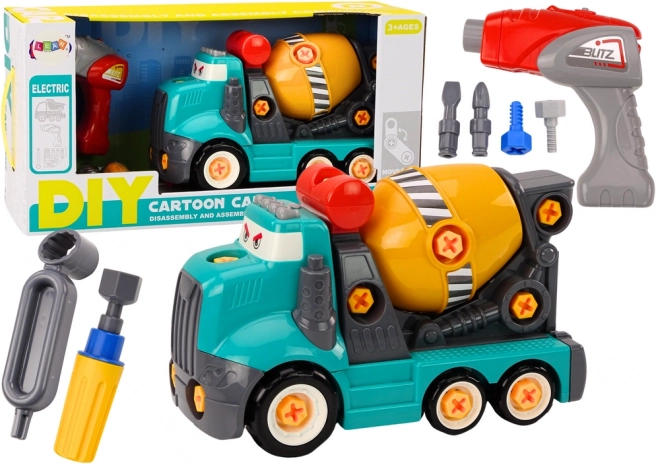 Betonlastbil Tegneserie Drejbar DIY Turkis