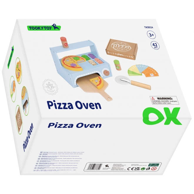 Tooky Toy træ pizza sæt med tilbehør