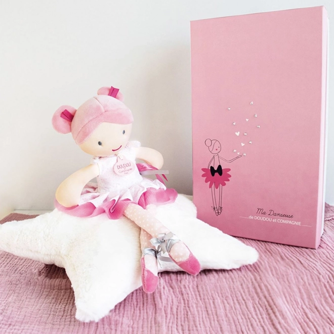 Doudou Jolijou stof-ballerinadukke Lily Rose 36 cm