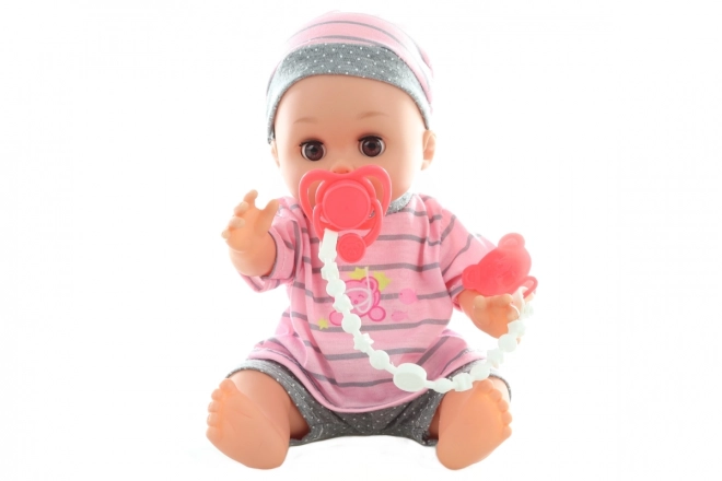 Babydukke tisser 28 cm med lyde og tilbehør