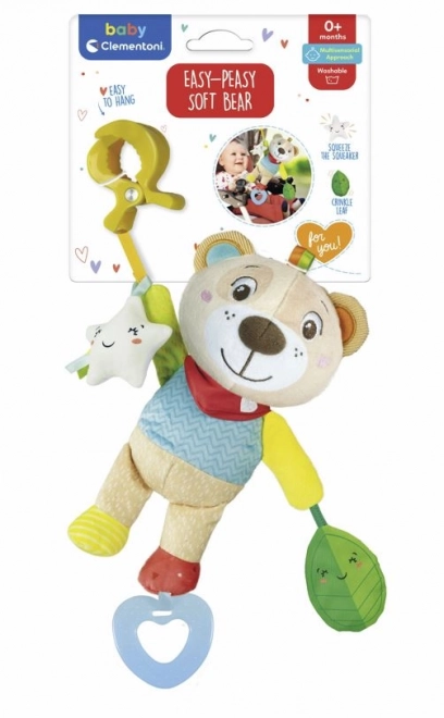 Plysbjørn med klips Clementoni Baby