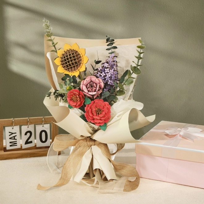 RoboTime Træ 3D puslespil Pink rose