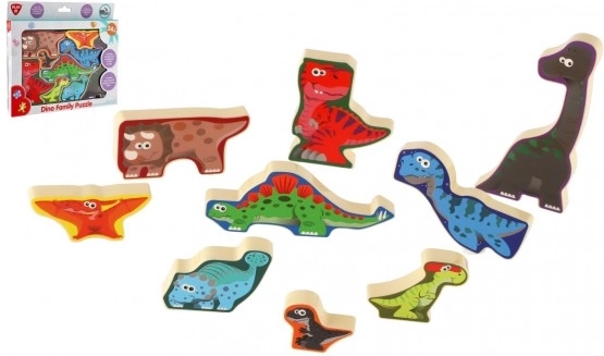 Træplade-puslespil med safaridyr 20 × 14 cm – Dinosaurer