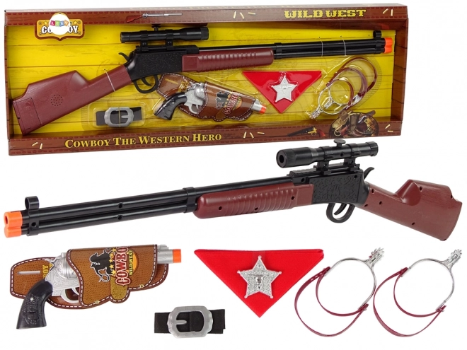 Cowboy Sheriff'sæt Gevær Revolver