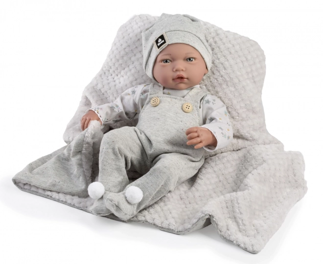 Realistisk babydukke Liam med lyde og blødt krop - 38 cm
