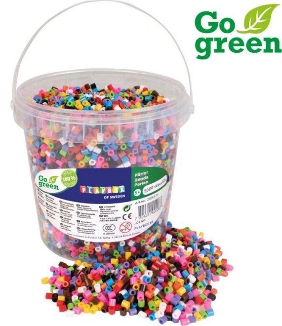 Strygeperler Playbox Go Green i spand 5000 stk