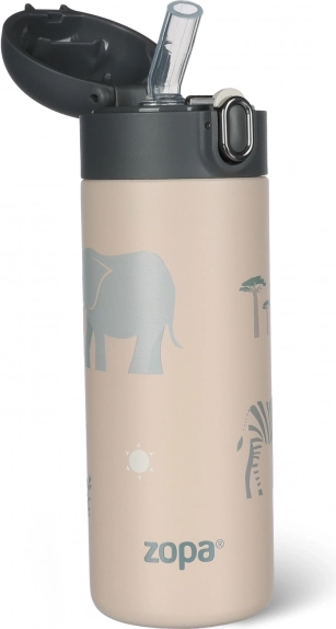 Termoflaske til væsker med sugerør 400 ml, Safari