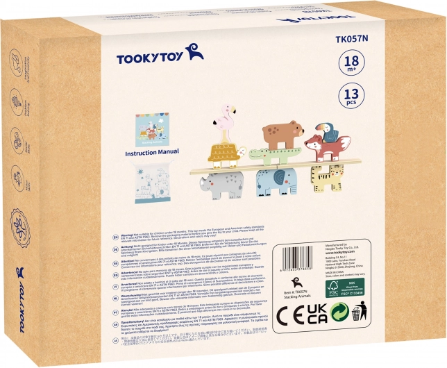 Træklodser dyr Montessori 9 stk fra Tooky Toy