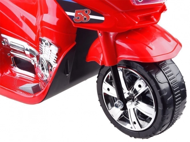 Børne sportsmotorcykel med farverigt LED lys – Rød