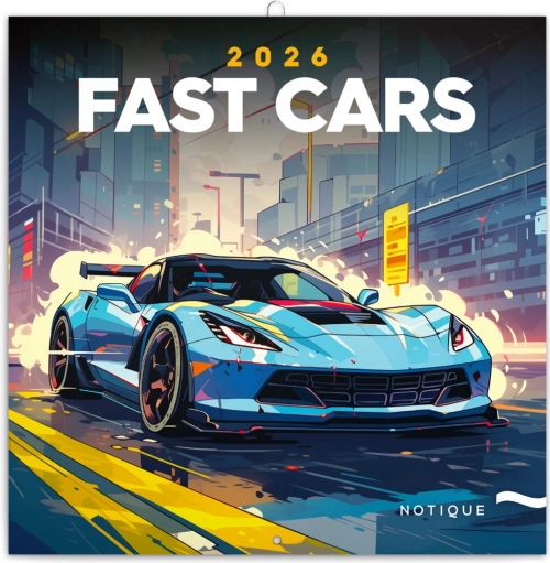 Noteskalender Fantastiske biler 2026