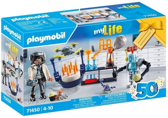 PLAYMOBIL gavesæt: videnskabsmand med robotter