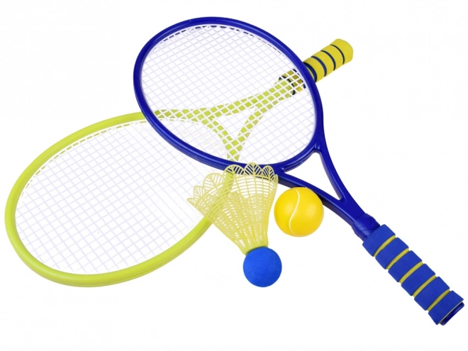 Badminton- og tennissæt med skumbolde og kurve