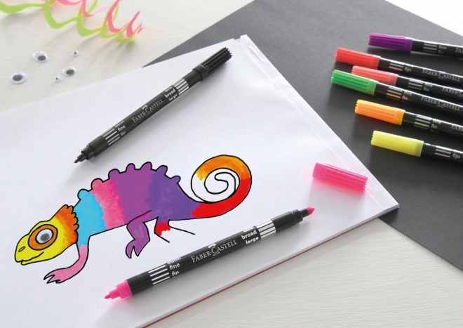 Faber-Castell Neon dobbeltsidede tusser - 10 farver