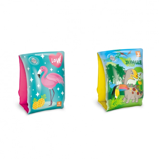 Oppustelige ærmer flamingo og jungle 15x23 cm 2-6 år