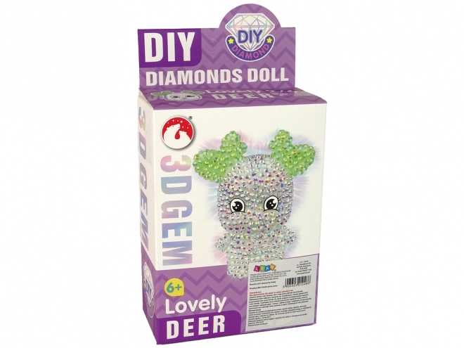 Kreativt sæt DIY krystal rensdyr vedhæng 3D hvid