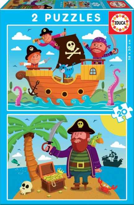 Educa puslespil Pirater 2x20 brikker