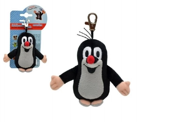 Mulvarpen med karabinhage plys 10cm på kort