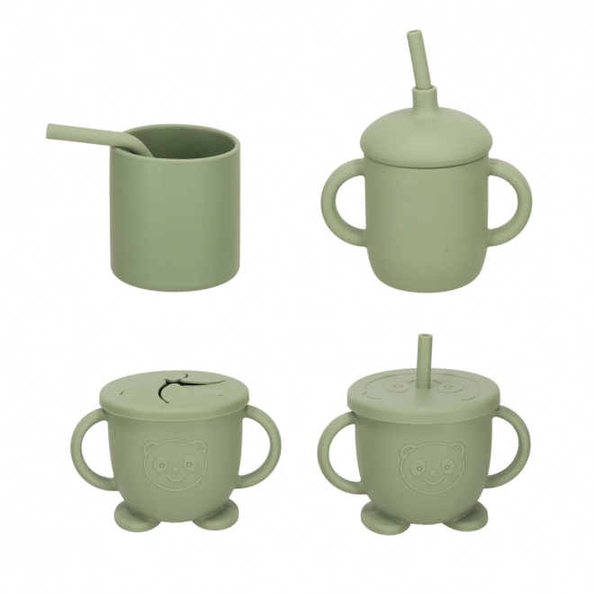 Børnesilicone køkkenredskabssæt 19 dele grøn