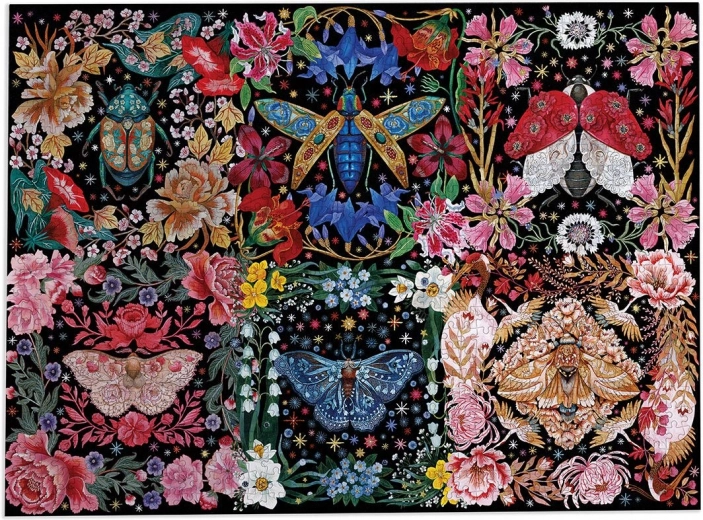 Puslespil Biller mellem blomster 1000 brikker