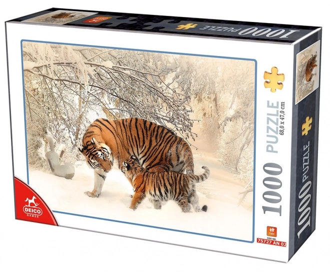 DEICO Puslespil Tiger med unge 1000 brikker