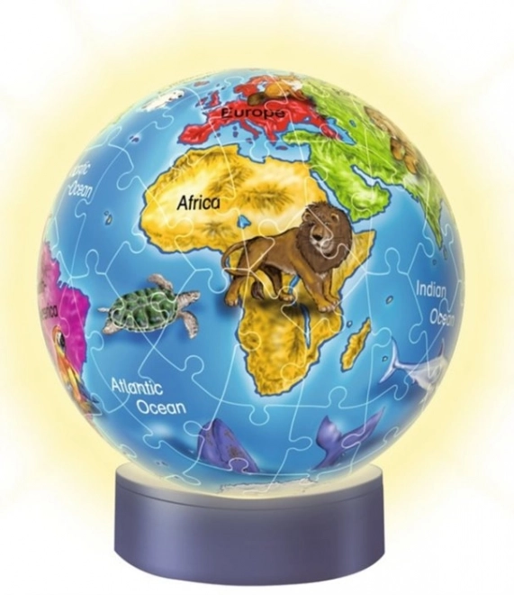 RAVENSBURGER Lysende puslespilsbold Globus 72 brikker
