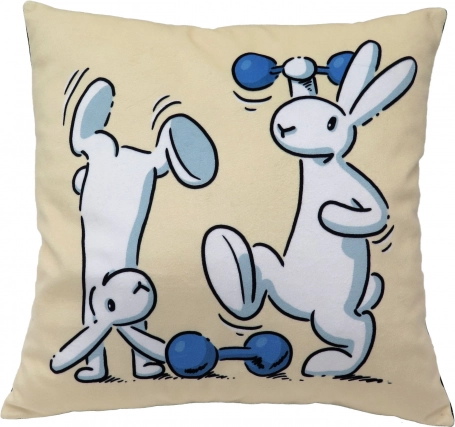 Børnepude BOB OG BOBEK 30 × 30 cm – motiv håndvægte
