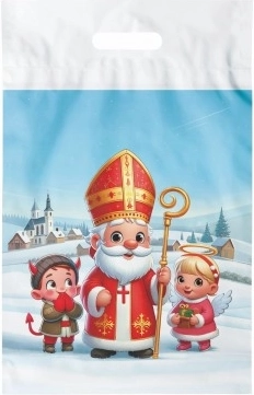 Plastisk gavepose med Sankt Nikolaus-motiv 29×46 cm