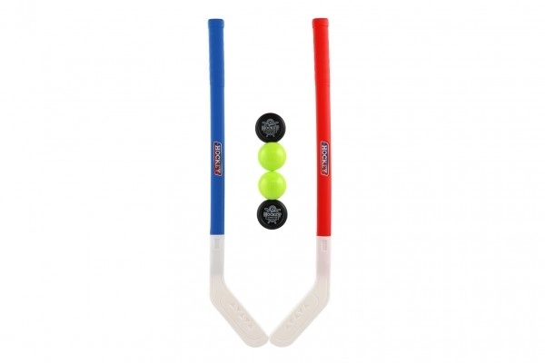 Plastishockeystav til børn med puck og bold