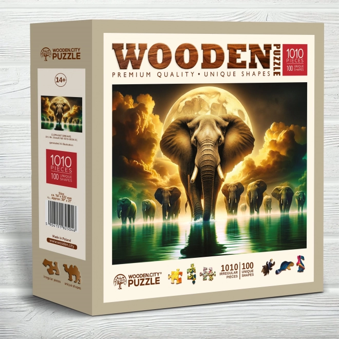 WOODEN CITY Træpuslespil Elefantdrømme 1010 brikker