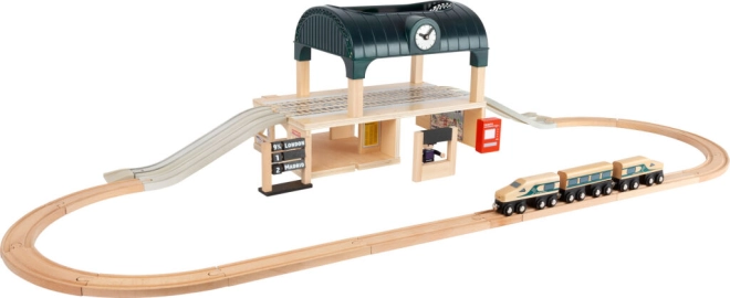 To-etagers station med åbent tag