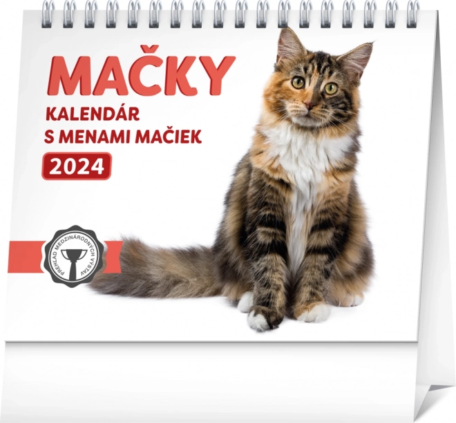 Bordkalender Katte – med kattenavne 2024, 16,5 × 13 cm