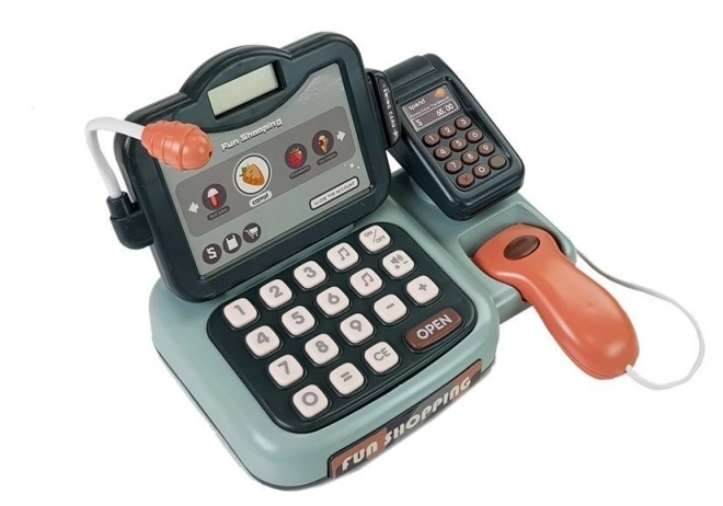 Legekasseapparat med mikrofon, lyd og terminal