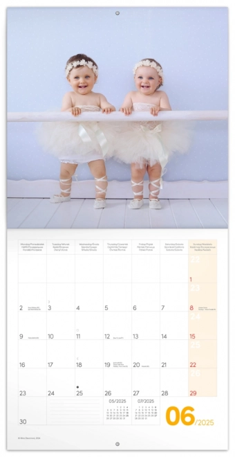 Notekalender Babies – Věra Zlevorová 2025, 30 × 30 cm