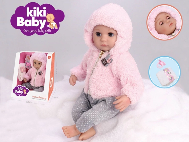 Blød gummidukke baby 43 cm