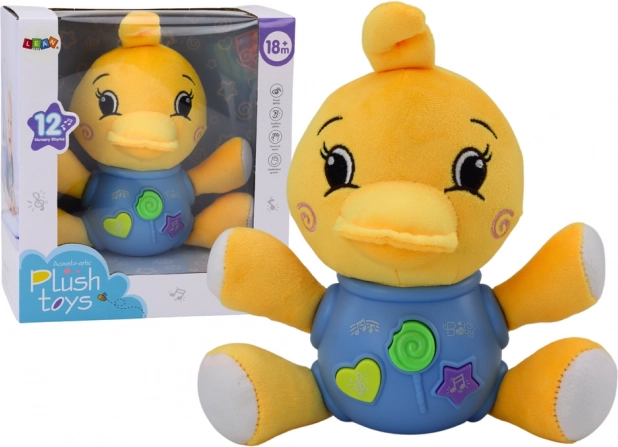 Interaktiv plysbamse-and med lys og lyde 19 cm